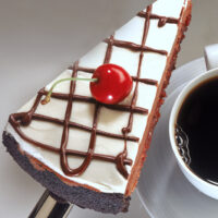 Chocolate Mocha Cheese Cake with Sun Dried Cherry Sauce