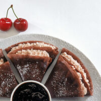 Crepes with Sun Dried Cherry Sauce