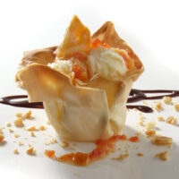 Phyllo Cups with Sweetened Mascarpone and Pomegranate Chutney