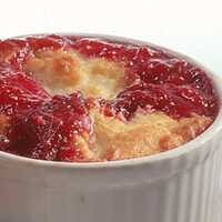 Plum Cobbler with Maple Cappuccino Sauce