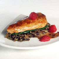 Raspberry Chicken with Wild Rice and Mushrooms