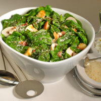 Spinach Salad with Hot Basil Dressing